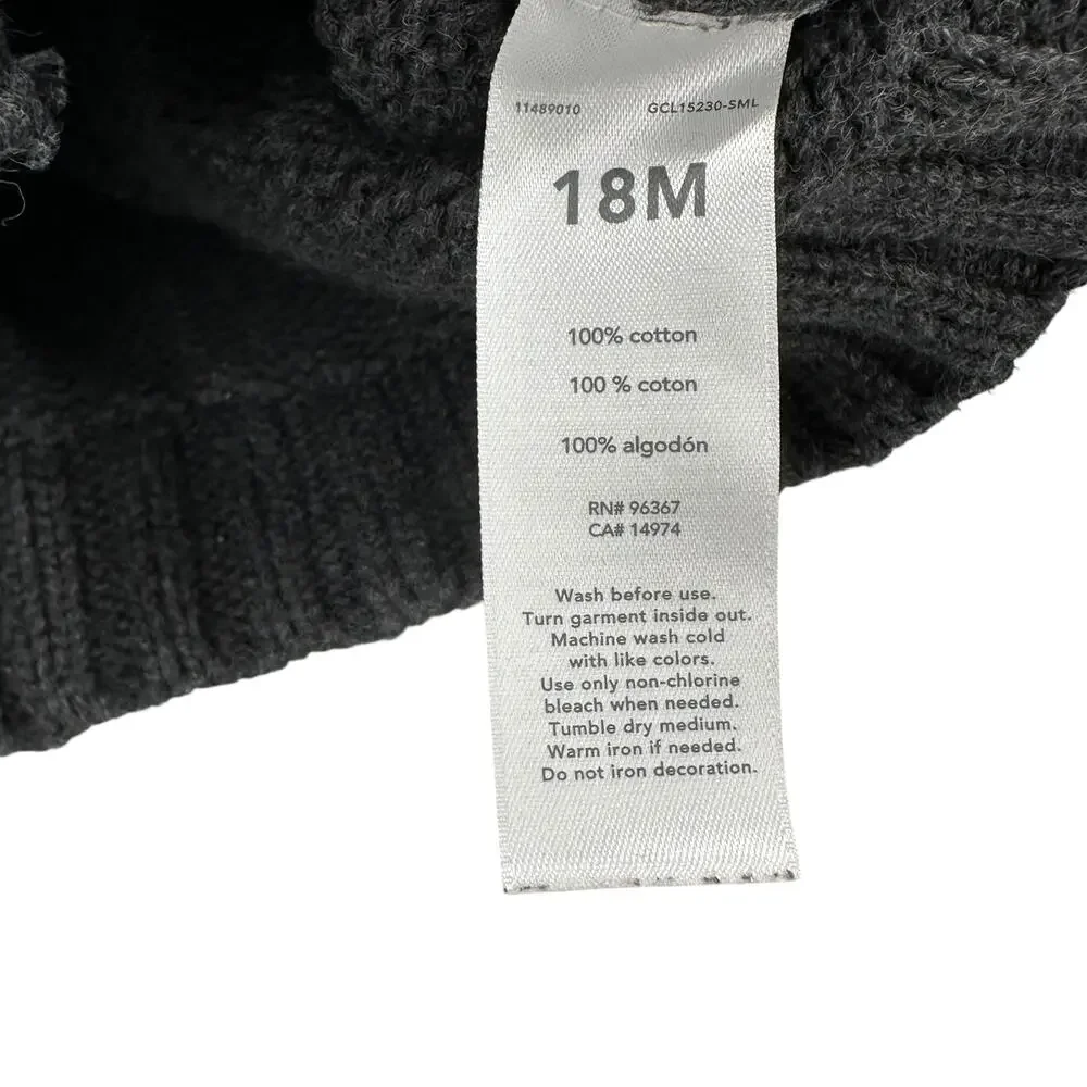 OshKosh Boys Cardigan 18M Sweater Gray Fair Isle Winter‎ Cottagecore Preppy